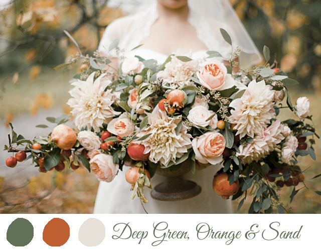 colores para boda 2014 verde, naranja marron 2